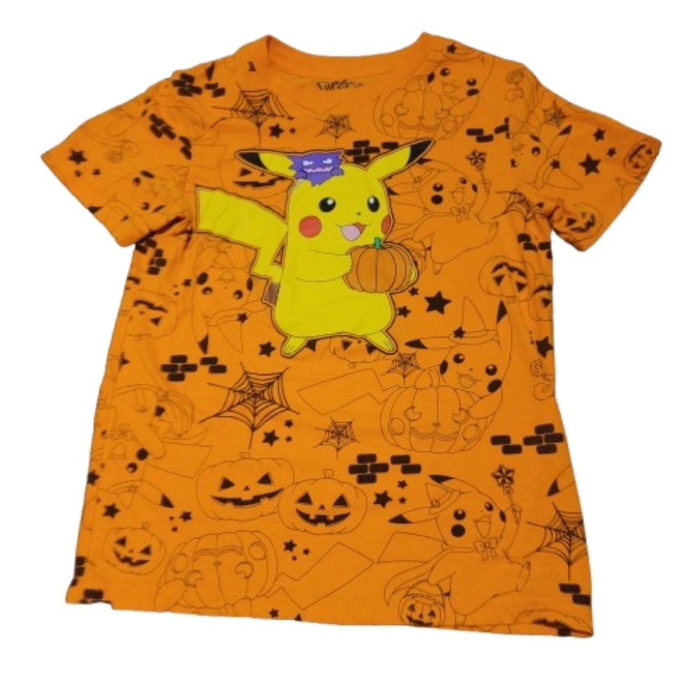 POKEMON tee Hybrid apparel Pikachu Halloween Pokémon Shirt Orange Pumpkins M